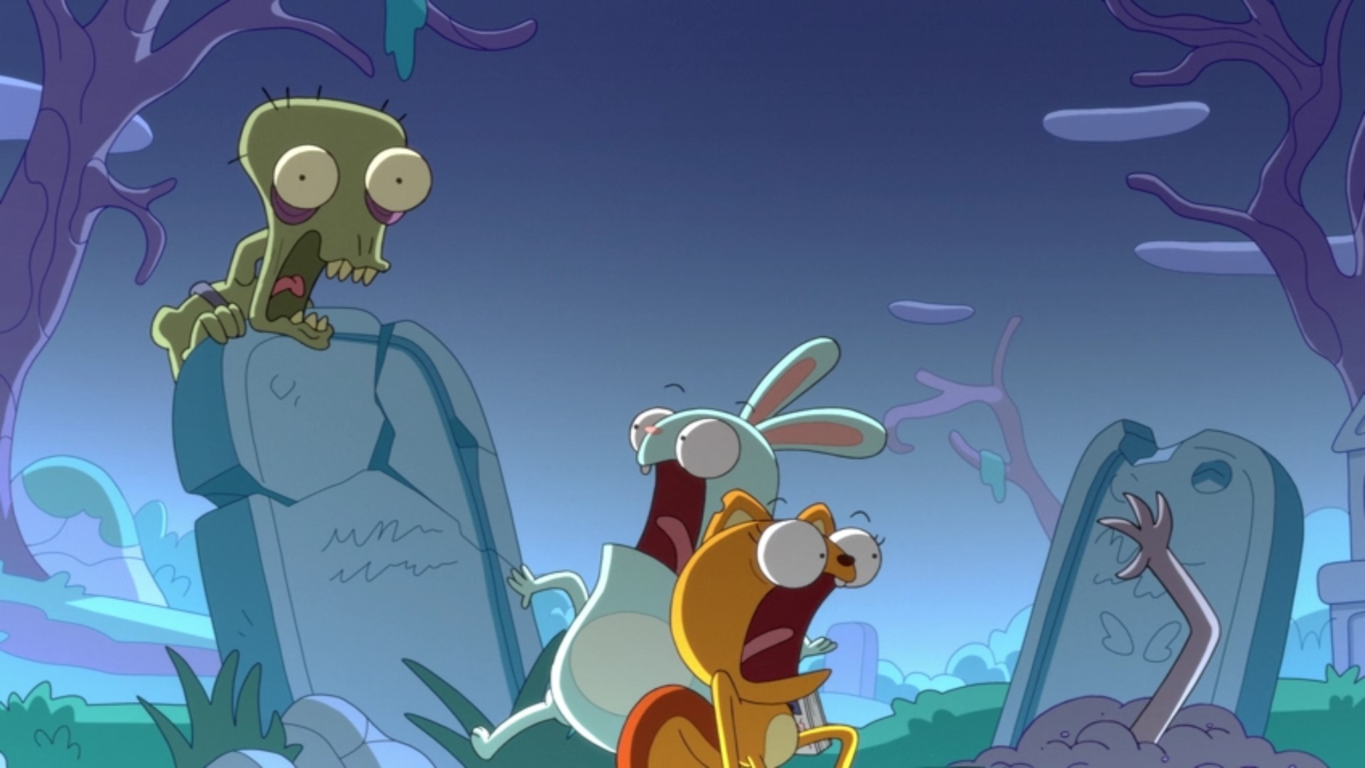 Kiff; Barry; Zombie expressing horror