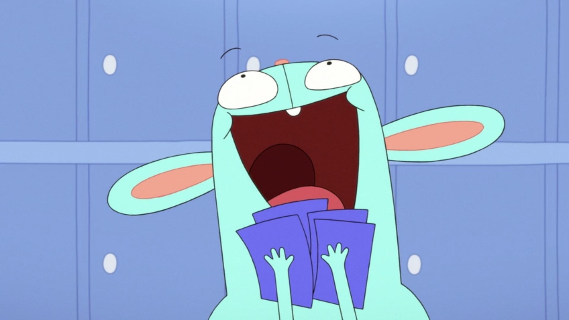 Barry expressing joy